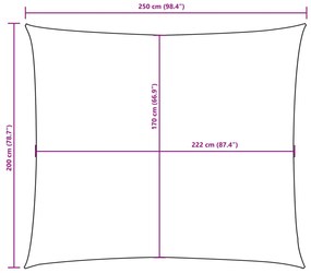 Para-sol estilo vela tecido oxford retangular 2x2,5 m antracite