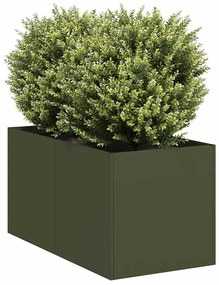 vidaXL Vaso/floreira 40x80x40 cm aço laminado a frio verde