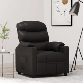 348056 vidaXL Poltrona reclinável couro artificial preto