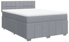 Cama com molas/colchão 160x200 cm tecido cinzento-claro