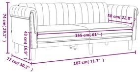 2 pcs conjunto de sofás veludo cinzento-escuro