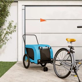 vidaXL Reboque de bicicleta p/ animais tecido oxford/ferro azul/preto