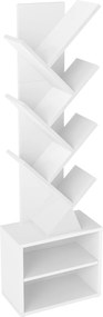 Estante em forma de árvore 20,3 x 38 x 123,2 cm Branco
