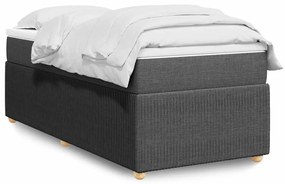 vidaXL Cama com molas/colchão 80x200 cm tecido cinzento-escuro
