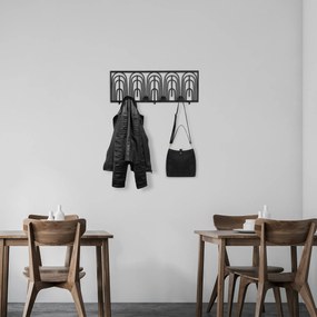 Gancho de Parede em Metal Dönence WSH-013 – Preto – 70 x 3 x 27 cm
