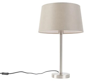 Candeeiro de mesa moderno em aço com cúpula bege 35 cm - Simplo Moderno