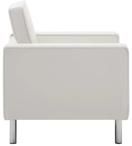 Poltrona em couro artificial branco