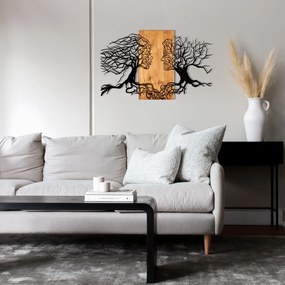 Acessório Decorativo de Parede Tutku – Preto e Nogueira – 92 x 58 cm