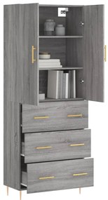Armário alto 69,5x34x180 cm derivados de madeira sonoma cinza