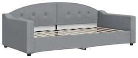 Sofá-cama c/ gavetão e gavetas 90x190 cm tecido cinzento-claro