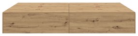 Cama de Armazenamento vidaXL em Carvalho Artisan 140x190 cm