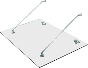 HOMCOM Marquises para porta Toldo de Vidro para Porta Vidro Temperado Aço Inoxidável 304 Vidro Claro 150 kg 150x90 cm Transparente | Aosom Portugal