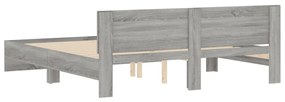 Estrutura cama com cabeceira 180x200 cm cinzento sonoma