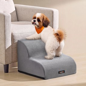 Escada antiderrapante para cães 40 x 40 x 30 cm, em espuma, com 2 degraus Cinzenta