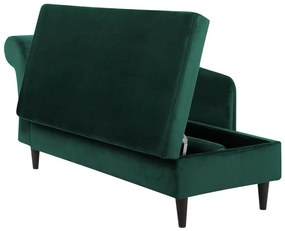 Chaise-longue à esquerda em veludo verde esmeralda LUIRO Beliani