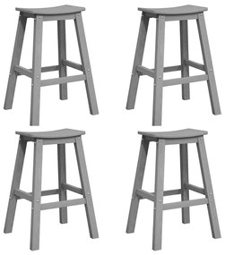 Cadeiras de Bar vidaXL 6 pcs Cinza Claro HDPE