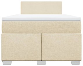 Cama boxspring com colchão 120x190 cm tecido cor creme