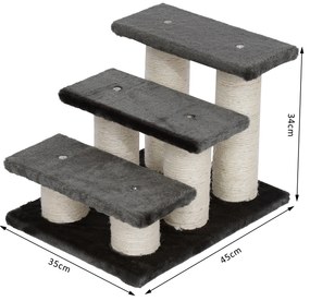 Escada para Animais de estimação 3 Níveis Arranhador Gatos
