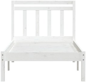 Estrutura de cama 100x200 cm pinho maciço branco