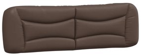 Estrutura cama c/ luzes LED 180x200cm couro artificial castanho