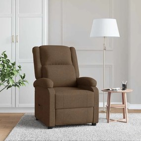 vidaXL Cadeira reclinável tecido castanho