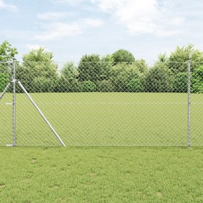 vidaXL Cerca de Malha 1.4x10 m Aço Galvanizado