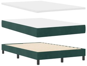 Cama Box com Colchão vidaXL Verde Escuro 120x200 cm Veludo