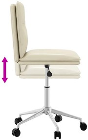Cadeira de jantar couro artificial cor creme