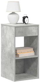 Mesas de cabeceira c/ gaveta 2pcs 35x34x66,5cm cinzento cimento
