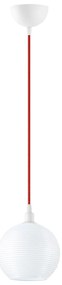 Chandelier Muzo – Branco e Vermelho – 15 x 15 cm