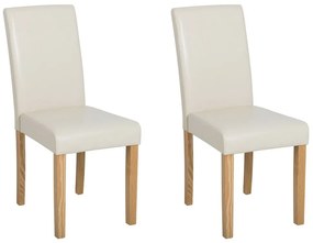 Conjunto de 2 cadeiras de jantar em pele sintética creme BROADWAY Beliani