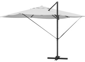 Guarda-sol de Braço Articulado Bege Poliéster, Alumínio Grande