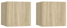 vidaXL Mesas de cabeceira 2 pcs derivados de madeira carvalho sonoma