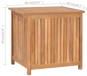 Caixa arrumação para jardim 60x50x58 cm madeira teca maciça