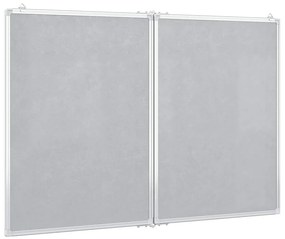 Quadro branco magnético dobrável 120x80x1,7 cm alumínio