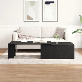 Mesa de Centro Folheada Preta de 150x50x35 cm