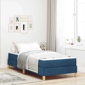 vidaXL Cama Box com colchão Azul 100 x 200 cm tecido