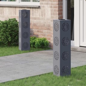 vidaXL Luz Solar LED de Caminho 2 pcs Antracite Aço Laminado a Frio