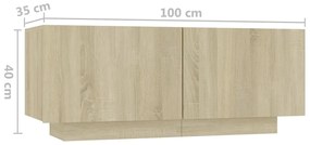 Mesa de cabeceira derivados de madeira carvalho sonoma