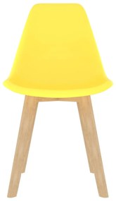 Cadeiras de jantar 2 pcs plástico amarelo