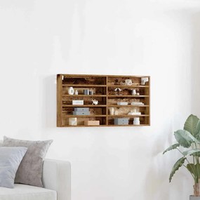 vidaXL Gabinete de Exibição Madeira Antiga 100 x 8,5 x 50 cm