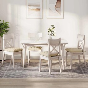 vidaXL Almofadas de Assento 4 pcs Creme 40 x 40 x 6 cm tecido