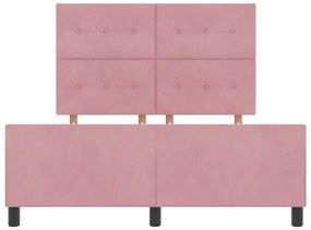 Cama de Veludo Rosa vidaXL 140x190 cm