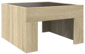 Mesa de centro luzes LED Infinity 50x50x30 cm carvalho sonoma