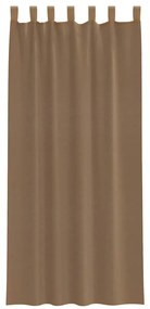 Cortinas de voile com laços 2 pcs castanho-claro 140x245 cm