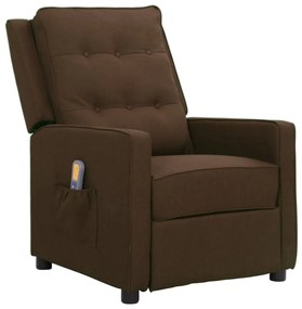vidaXL Poltrona de massagens tecido castanho-escuro