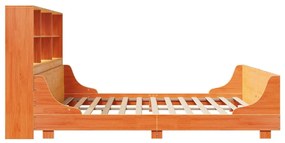 Cama sem colchão 200x200 cm madeira maciça castanho-mel