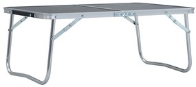 Mesa de campismo dobrável 60x40 cm alumínio cinzento