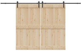 vidaXL Kit de ferragens para porta deslizante 366 cm aço preto