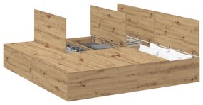 Cama com Arrumação vidaXL em Carvalho Artisan 200x200 cm